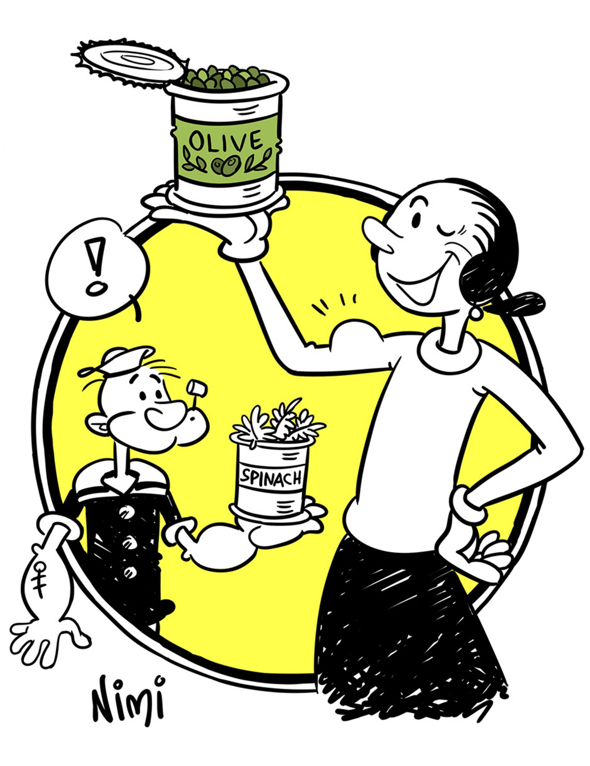 Olive Oyl Popeye the Sailor Man cartoon caricature spinach The Subjection of Women Feminist